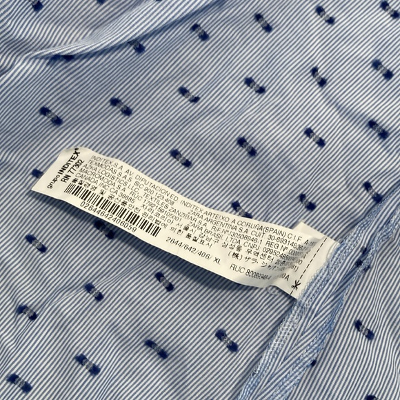 Zara SAM Blue Wrap Blouse with Ruffled 3/4 Sleeves XL - Picture 13 of 13